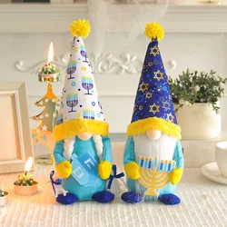 Hanukkah Nuova bambola senza volto Vecchio Rudolph Decorazione Cappello alto blu No Face Doll Ornamento Decorazione da tavolo Forniture