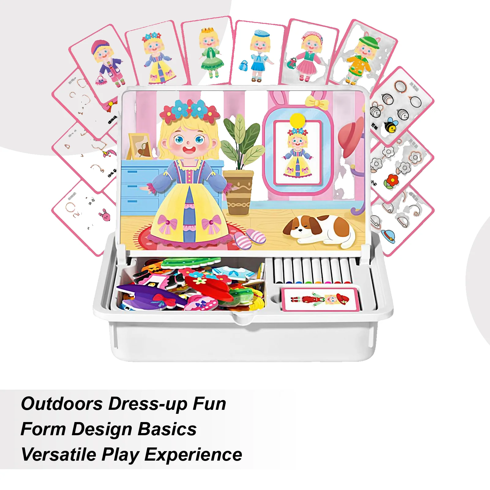 

Wooden Magnetic Jigsaw Puzzles Toy Magnetic Dress-up Wooden Dolls Pretend Play Set Educational Learning Jigsaw for Road Trip
