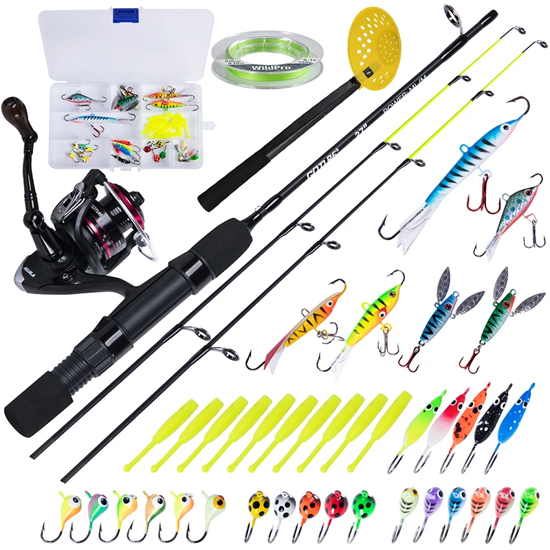 

Goture Ice Fishing Rod Reel Set Ice Fishing Lure Balancer 100m Ice Fishing Line Combo for Trout Bass Pike Carp Winter Fishing