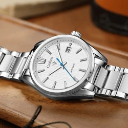 CADISEN 2024 nuevos relojes de pulsera mecánicos de lujo para hombres 10Bar impermeable japonés NH35 movimiento reloj automático reloj de acero para hombres