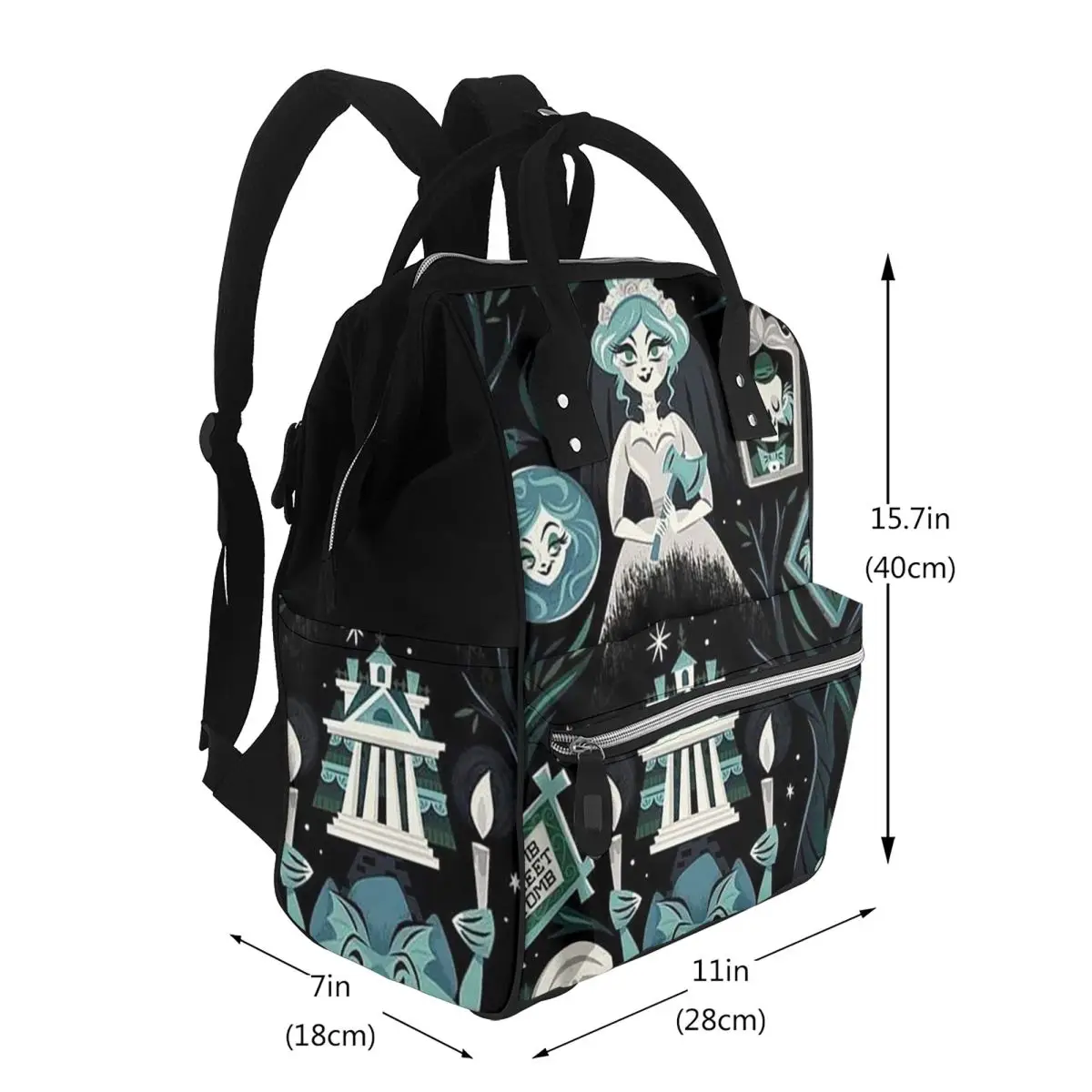 Haunted Mansion Stretching Student Backpack School Bag Hiking Travel Daypack for Men Women Bookbag Shoulder Bags