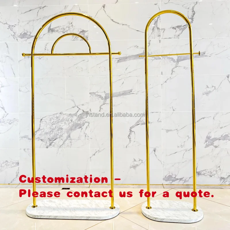 custom.Boutique Clothing Display Racks Shiny Gold Garment Shelf Women Clothing Store Stainless Steel Clothes Display Stand