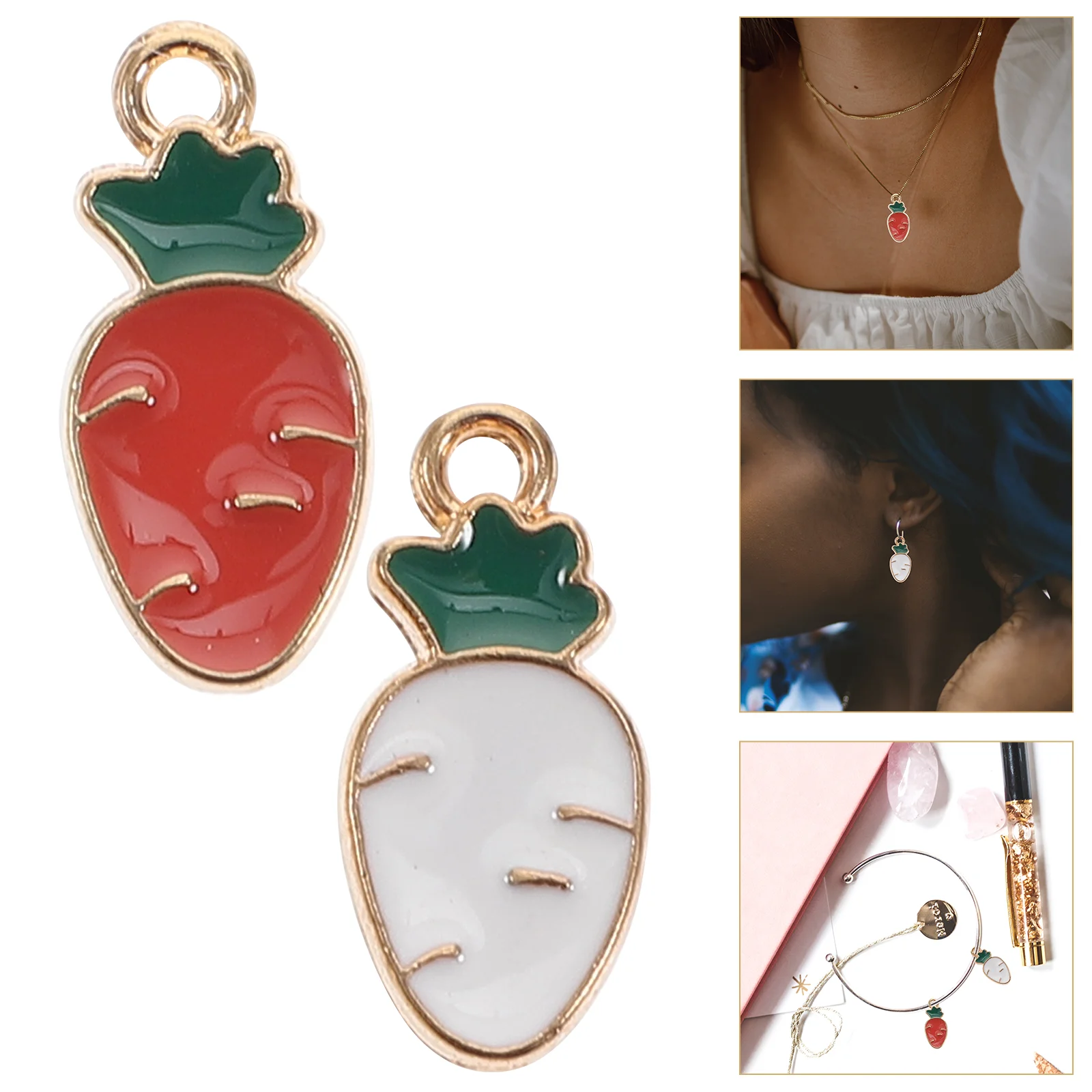 

Flower Choker Necklace Carrot Pendant Charms For Bracelet Making Stoppers Bracelets Necklaces