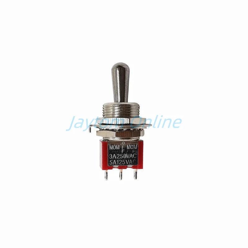 2pcs 12mm SPDT 3Pin 3Position MOM OFF MOM Maintained Mini Momentary Toggle Switch Short Long Handle 3A 250VAC/5A 125VAC