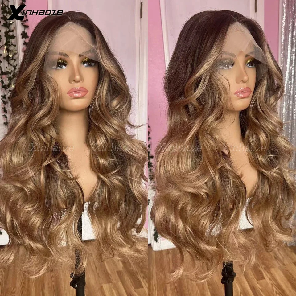 

4/27 Colored 13x6 Body Wave Human Hair Silk Top Lace Front Wig Brazilian Remy Highlight Ombre No Gule 5x5 Closure Wigs For Women