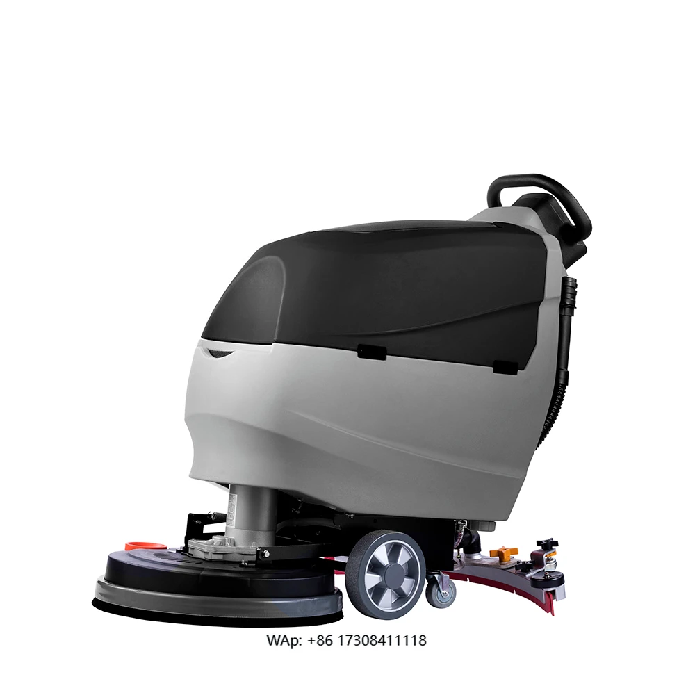 A4 Professional Battery-Powered Self Cleaning Function Walk Floor Scrubber Brush for Large Area Commercial Cleaning Applications