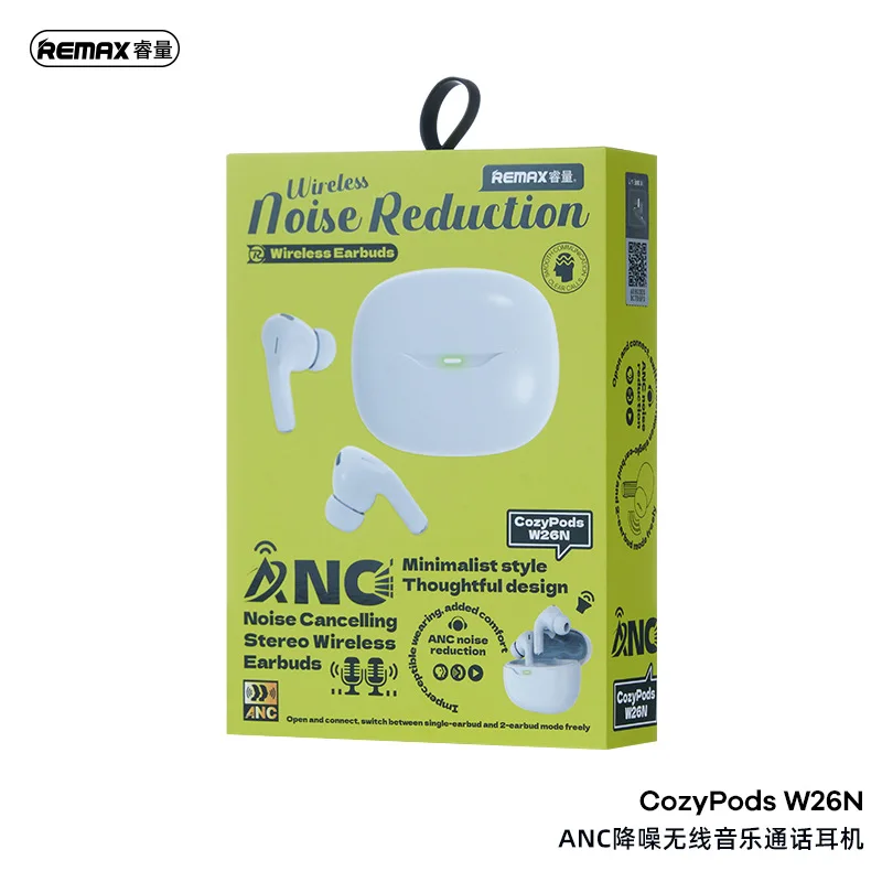 REMAX ANC auriculares Bluetooth inalámbricos estéreo con cancelación de ruido CozyBuds W26N