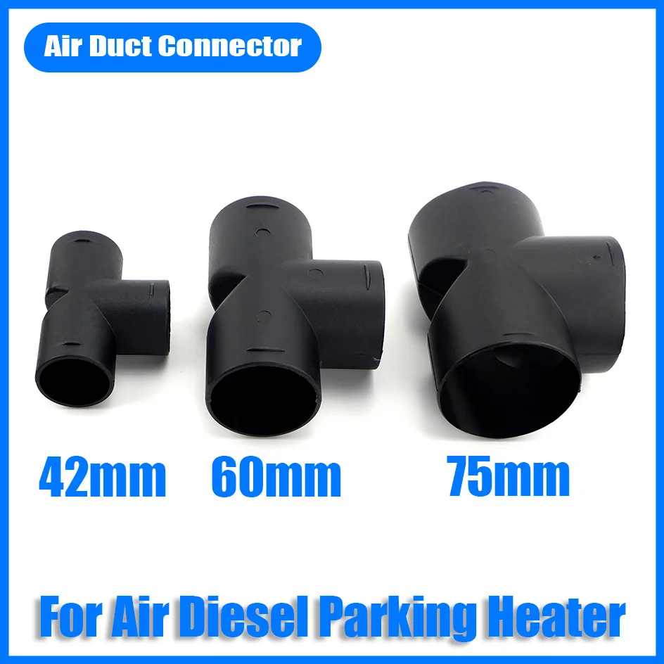 42mm 60mm 75mm Air Vent Ducting T Piece Pipe Joiner Connector For Webasto Eberspaecher Diesel Parking Heater