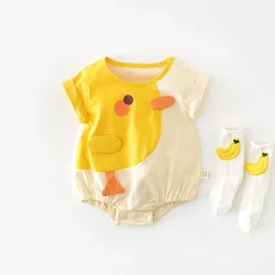 MILANCEL Sommer-Baby-Body, kleines Huhn, Mädchen, einteilig, süßes Baby-Outfit