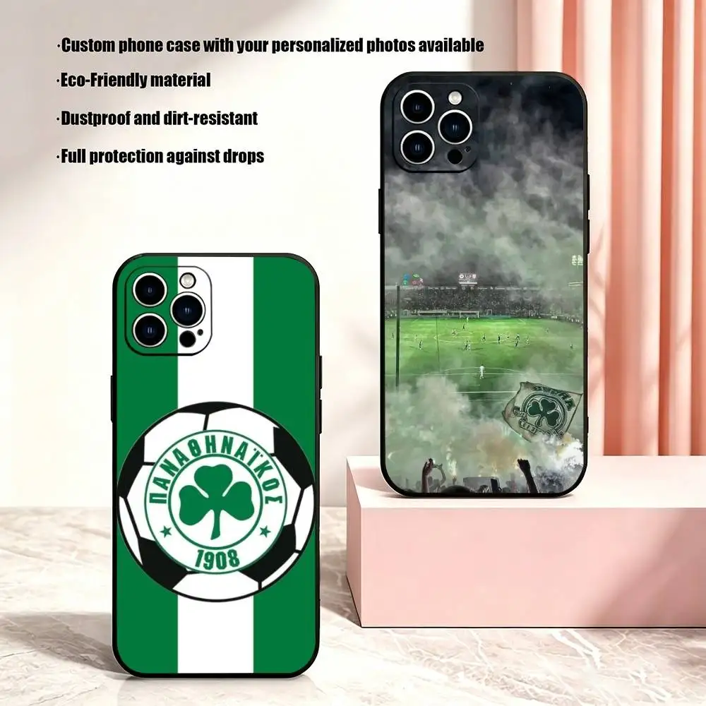 Funda para Teléfono Panathinaikos Atenas, Gran Venta, para iPhone 17, 16, 15, 14, 13, 12 Pro Max, Otras Fundas Negras Suaves