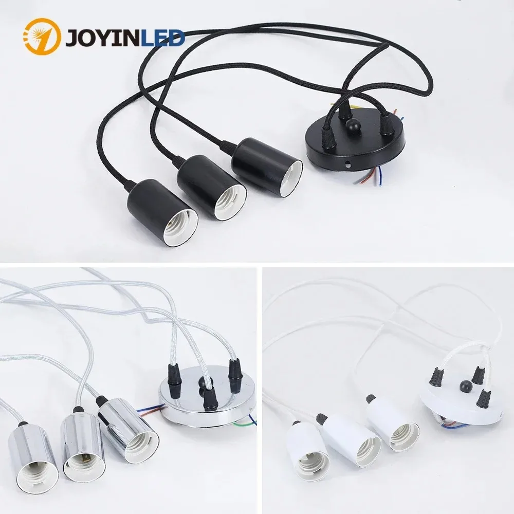 JOYINLED-candelabro Vintage negro E27, Cable de múltiples cabezales para restaurante, lámpara de techo de araña, lámparas de iluminación modernas para sala de estar