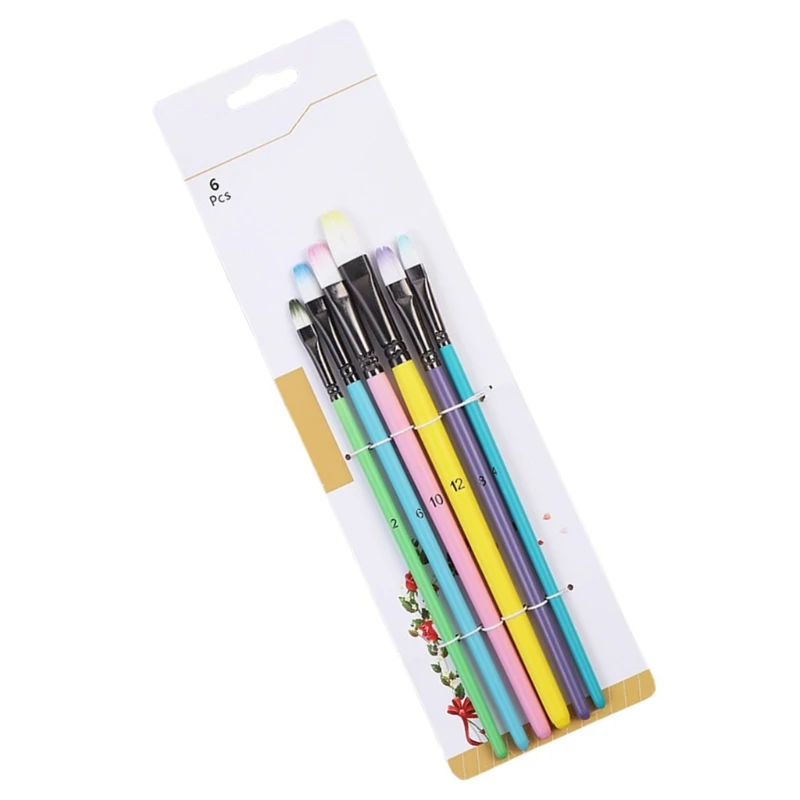 6 Chiếc Chuyên Nghiệp Cọ Sơn Lông Nylon Cọ Sơn Cho Gouaches Màu Nước Dầu Acrylic, Mặt Và Cơ Thể Tranh 25UB