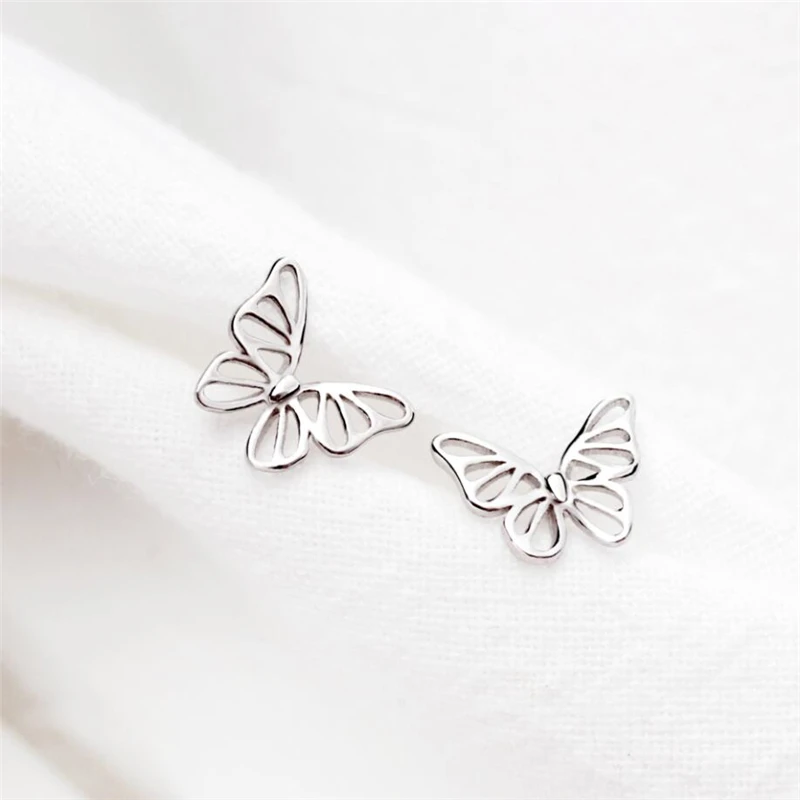 Sole Memory Hollow Butterfly Sweet Creative 925 Sterling Silver Trendy Female Stud Earrings EA174
