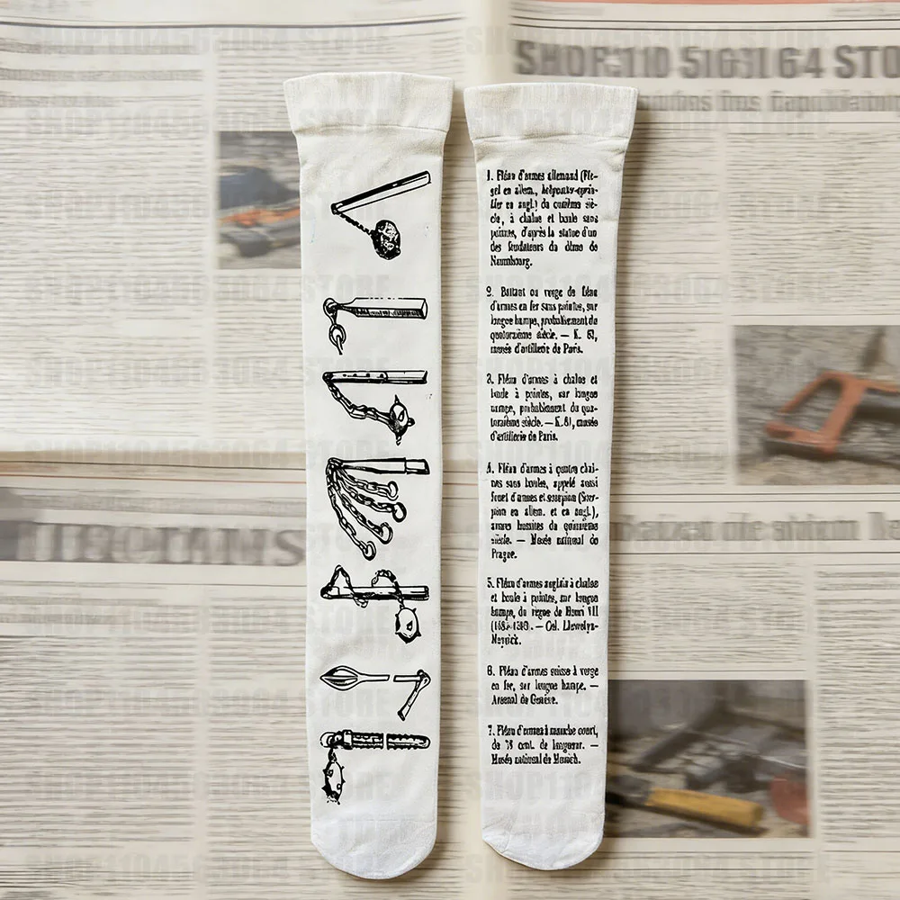 

Длинные готические носки в стиле Y2K, винтажные носки выше колена с графическим принтом, панк-носки для женщин, сексуальные уличные носки, милые носки с принтом в стиле 2000-х годов