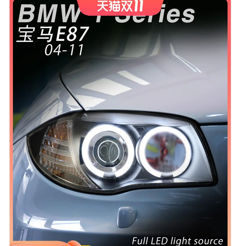 

Car Accessories For BMW 1 series E87 Headlight assembly 2004-2011 LED 120i 130i Headlight DRL Angel Eye Projector Lens Beam