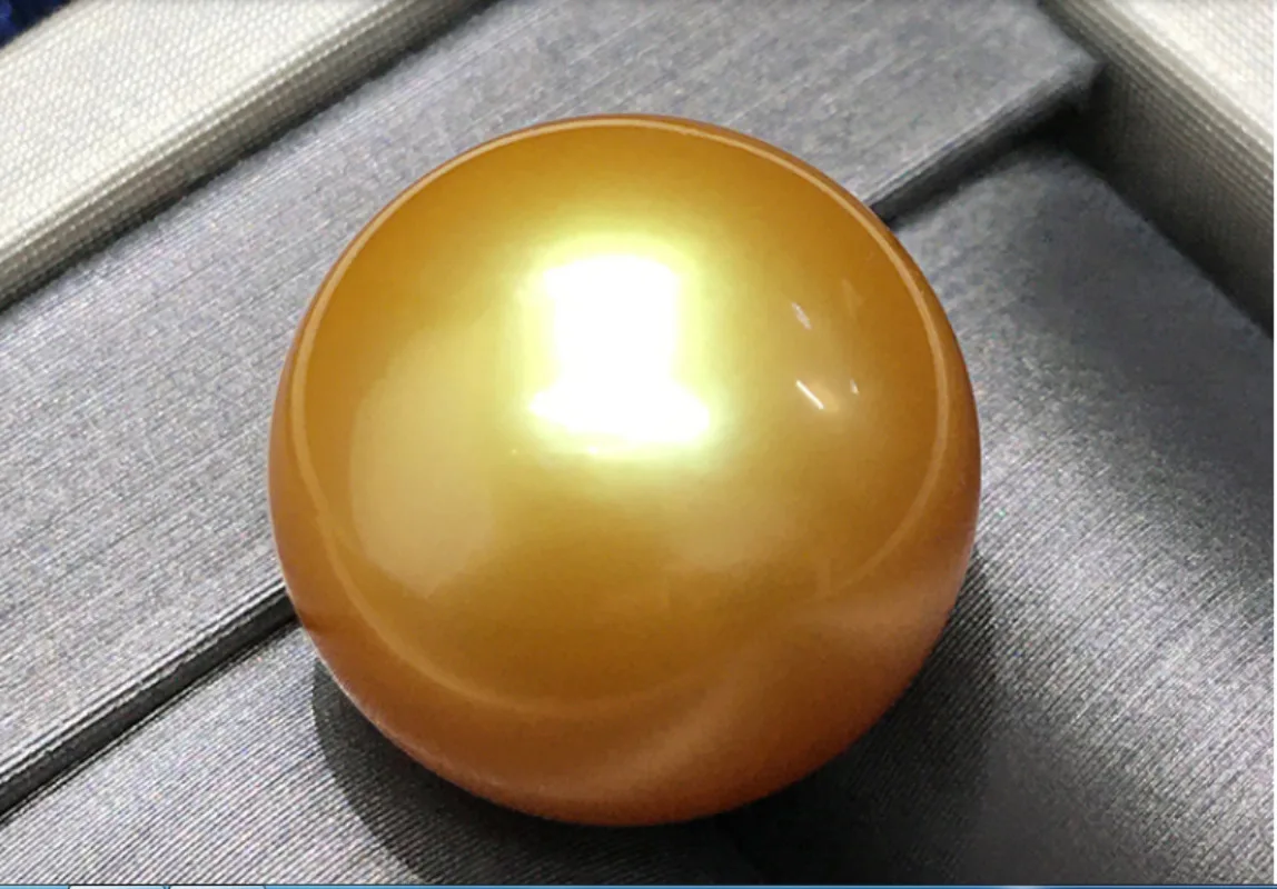 Besar 15-16mm emas bulat longgar mutiara tidak dibor untuk wanita pesta pernikahan perhiasan Aksesori Kalung Anting cincin gelang liontin