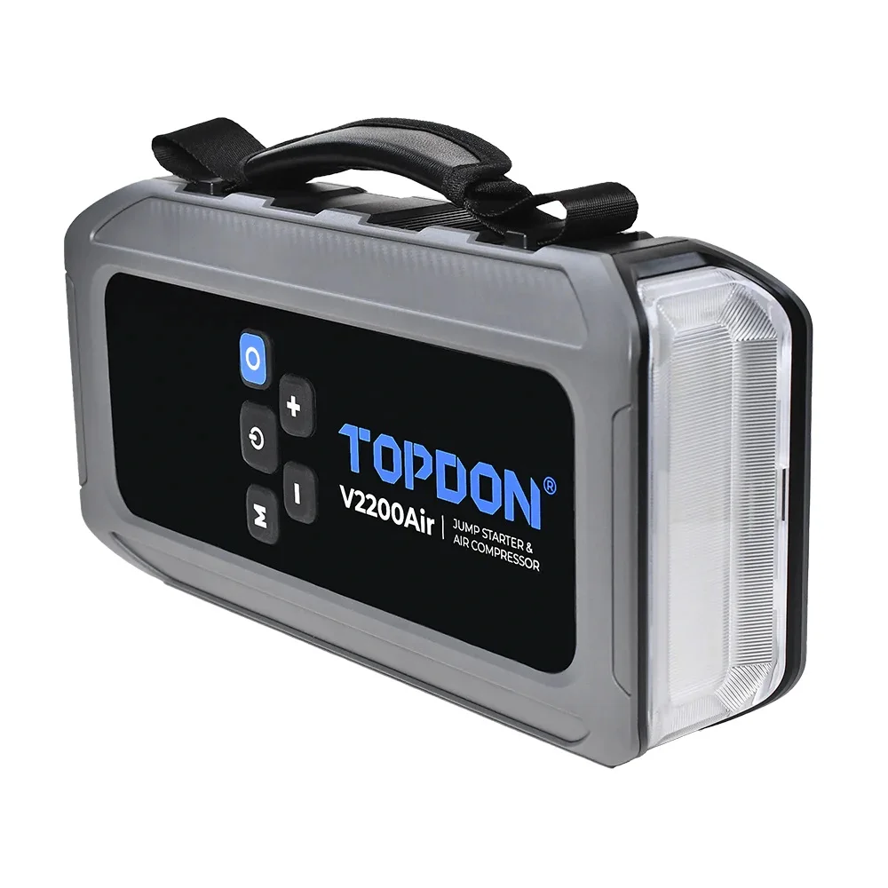 Topdon V2200 Air Portable Battery Booster Power Bank Multi Function Super Capacitor Tire Inflator and Jump Starter