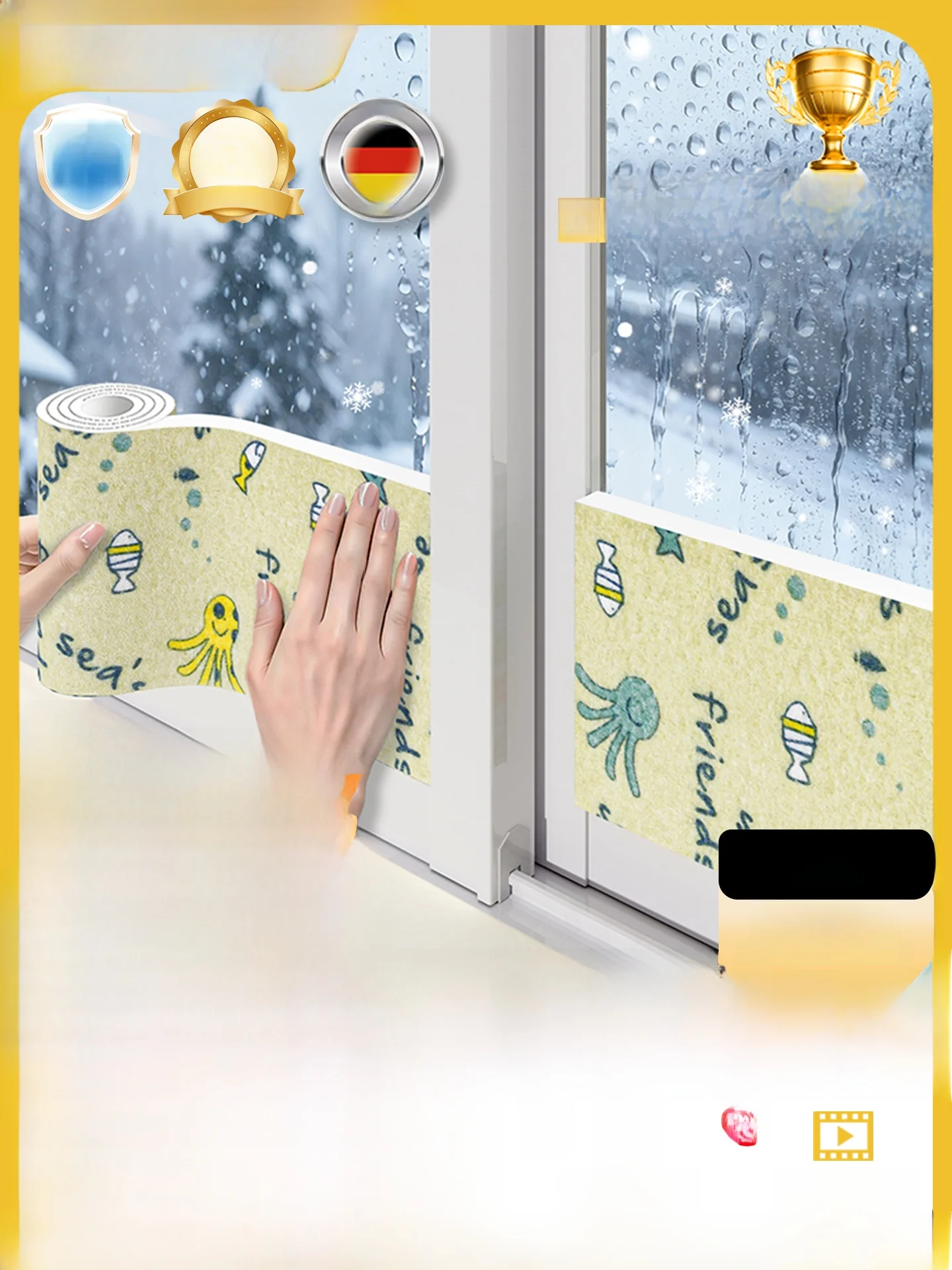 

Thiened широкое окно, водопоглощающая палка для стекла, предварительная губка для конденсации, зимний подоконник, утечка воды...