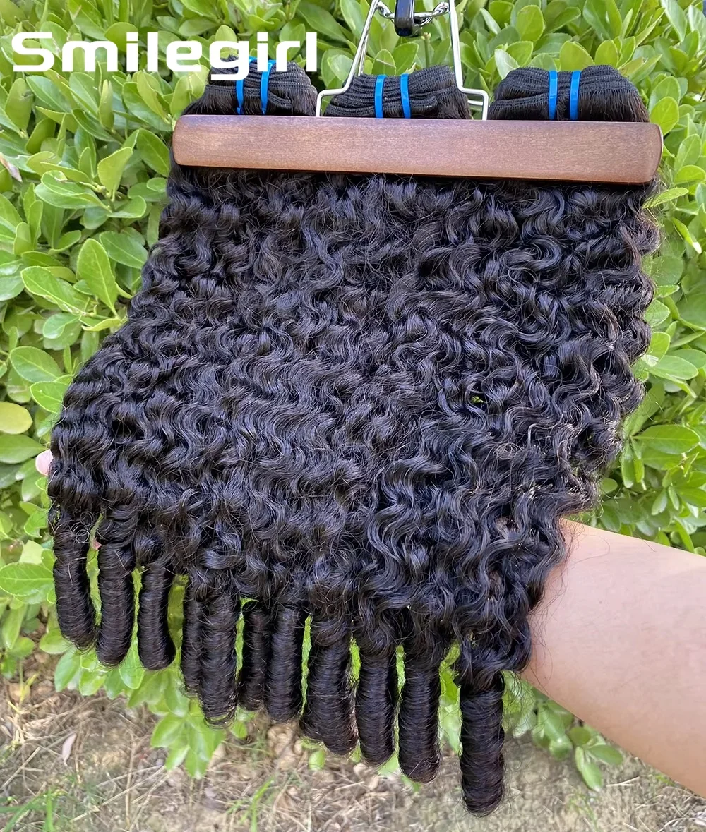 

30 Inch Burmese Curly Human Hair Bundles With 1/3/4 Deep Wave Raw Hair Bundles Double Weft Brazilian Virgin Remy Hair Extensions
