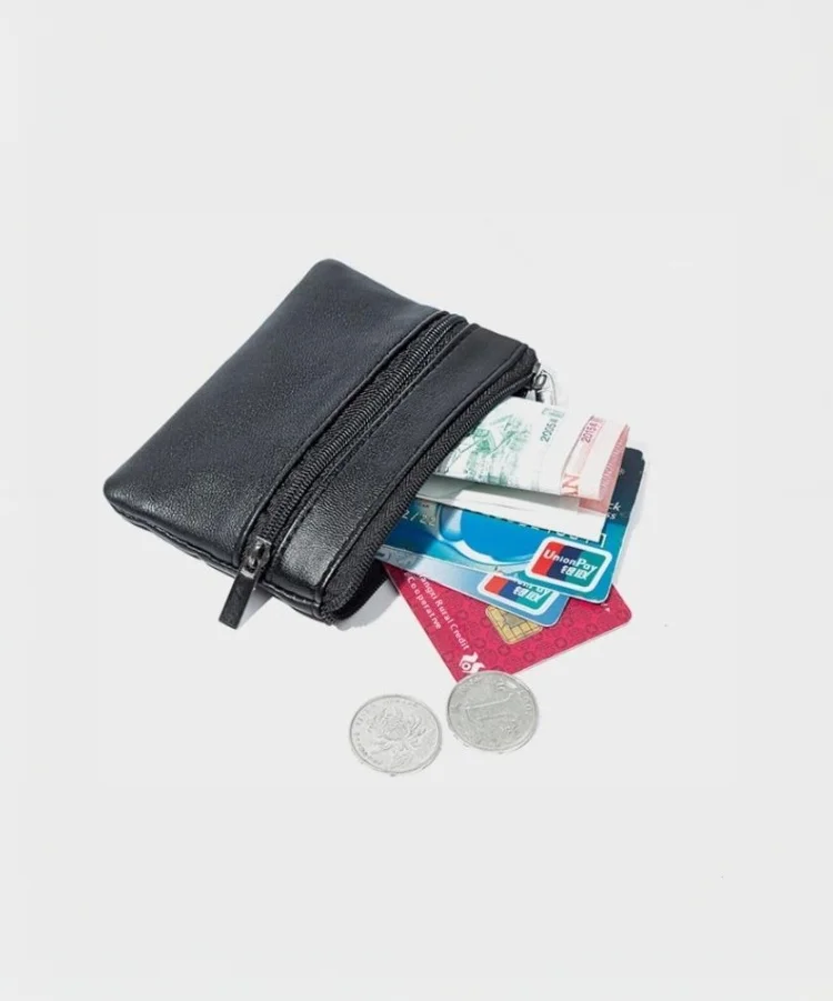 Münzbörse für Damen und Herren, kleine Geldbörse, Portemonnaie, Geldbeutel mit Reißverschluss, Kinder-Mini-Geldbörsen, Leder-Schlüsselhalter – Detail 8