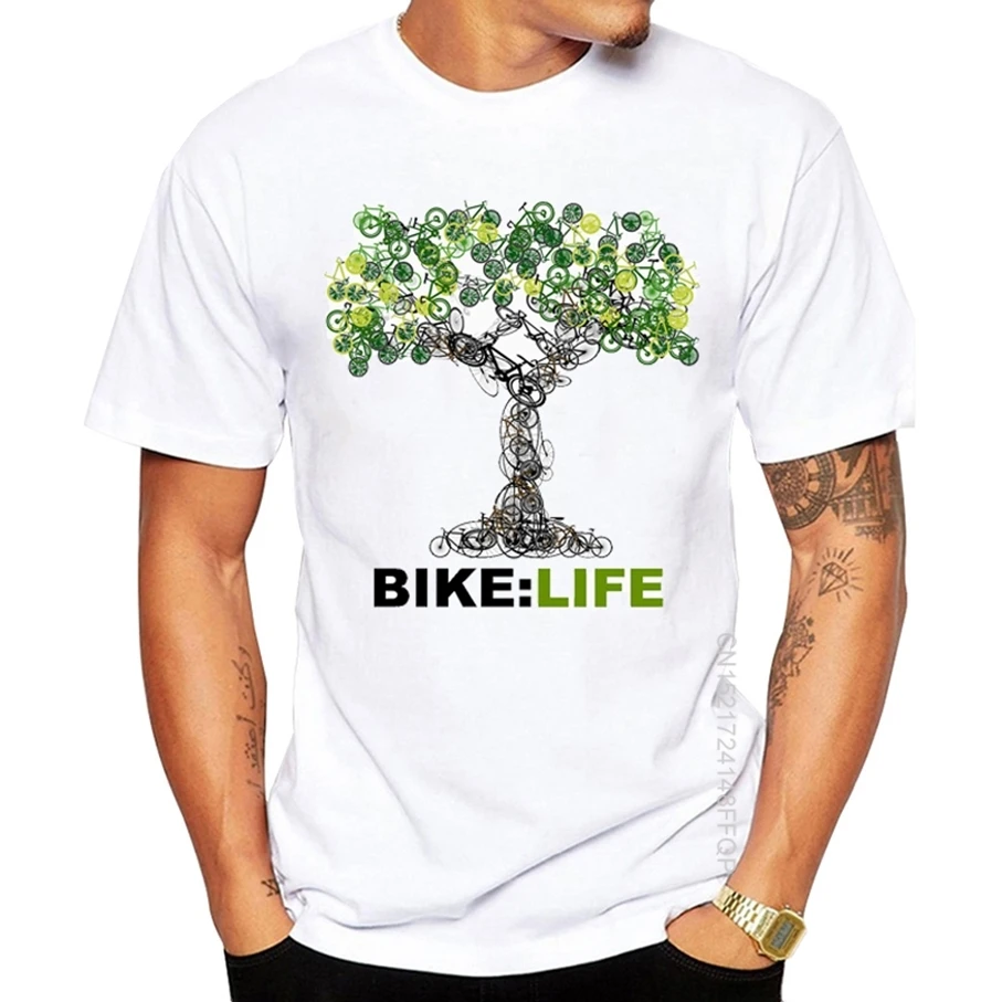 Art Geek Style Tops Tee Clothes Bike Life T-Shirt 100% Cotton Men\'s Personality Bicycle Design Printed T Shirt