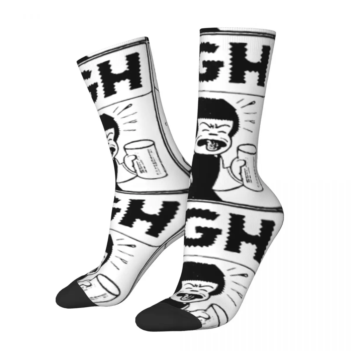 Happy Funny Men's compression Socks Happy Scans Retro Harajuku Nancy Sluggo Comic Strip Hip Hop Novelty Casual Crew Crazy Sock