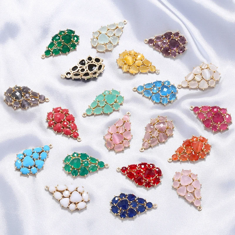 ZHUKOU Petal shaped Pendant Cubic Zirconia Spliced Petal shaped Pendant Women\'s Pendant Jewelry Gift Wholesale VD1451