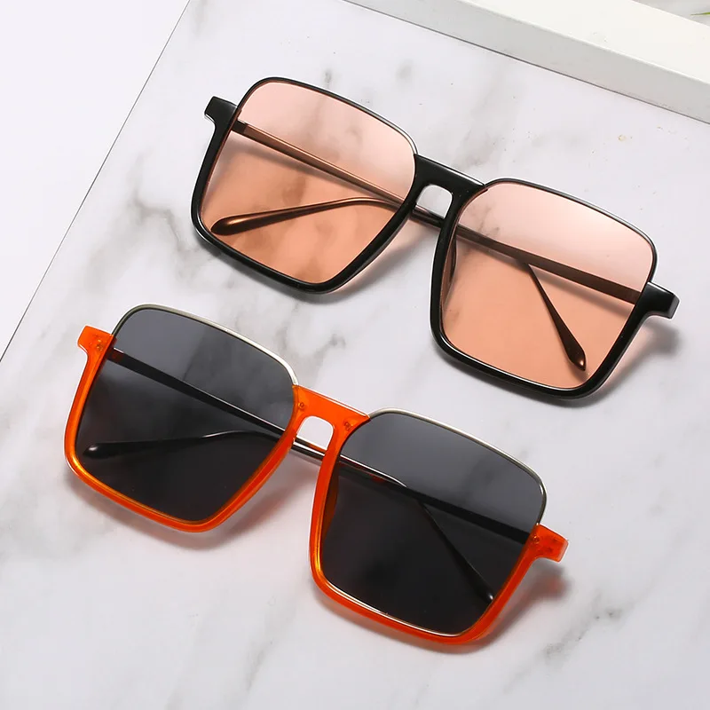 

New Vintage with Large Rims Sunglasses Women Square Candy Color Sunglasses Personalized Glasses Women