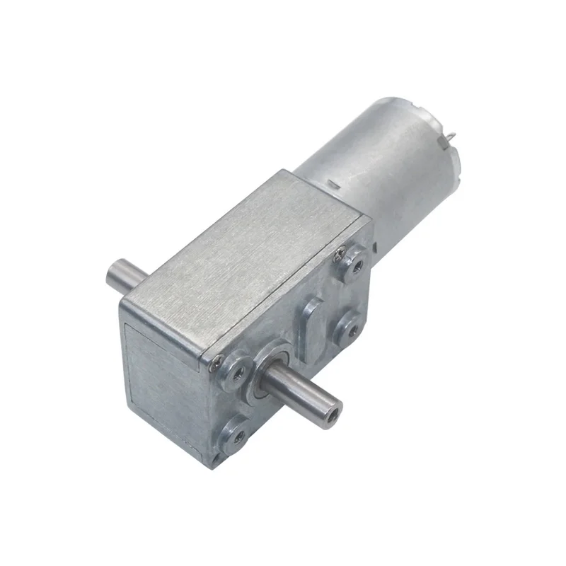 JGY370 4632 Metal Gear DC 6V 12V 24V Volt DC Worm Geared Double Shaft Motor 2RPM~210RPM Reversed Reduction Self-Lock Adjustable