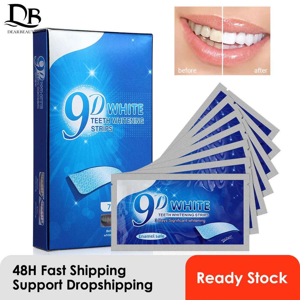 7/14 Pairs 9D Gel Teeth Whitening Strips Stain Removal Oral Hygiene Care Strip Dental Bleaching Tools Teeth Whitening Gel