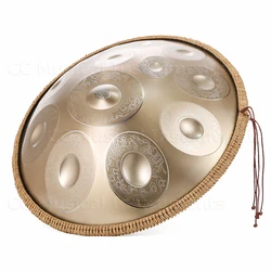 Golden Handpan Drum with Steel Tongue,D Minor,Professional Yoga Meditation,Musical Instruments,Percussion Gift, 9,10,12 Notes