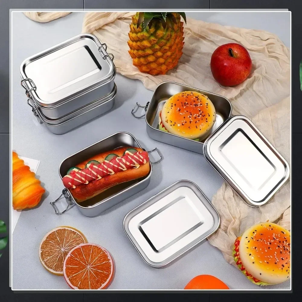 Stainless Steel Lunch Box for Kids And Adults, Portable Leak-Proof Bento Box, Travel Food Meal Prep Container Dishwasher Safe - view 6