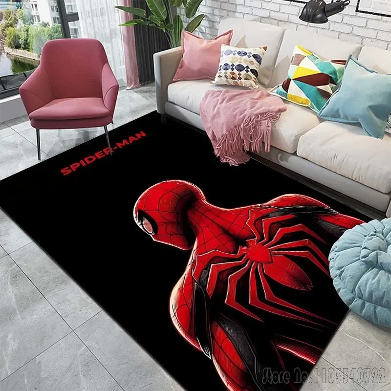 Avengers Spider Man Logo Printing Large Carpet for Living Room Bedroom Kid's Room Home Decor Area Rug Non-slip Mat Sofa Mat