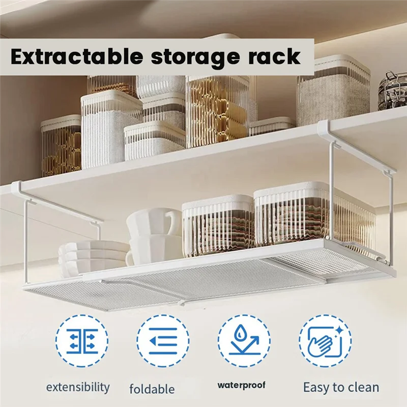

Telescopic Under Cabinet Storage Rack, Floating Telescopic Shoe Rack, Under Cabinet Telescopic Shelf, Under Cabinet-B51B