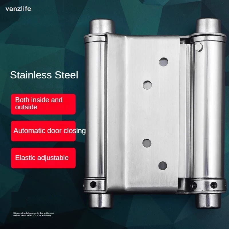 Stainless Steel Automatic Rebound Hinge Invisible Door Self-Closing Door Closer Inside and Outside Open Two-Way Spring Hinges