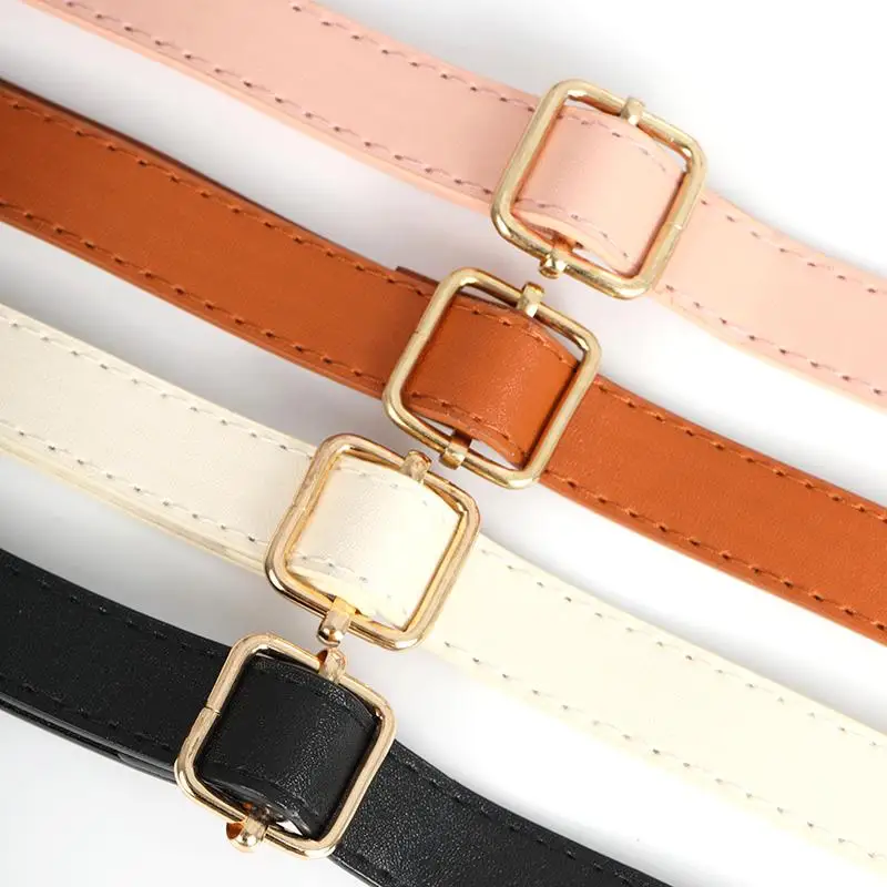 130cm Long PU Leather Shoulder Strap Buckle Bag Accessories Crossbody Bag Strap Handbag Handle Double-layer Replacement Bag Belt