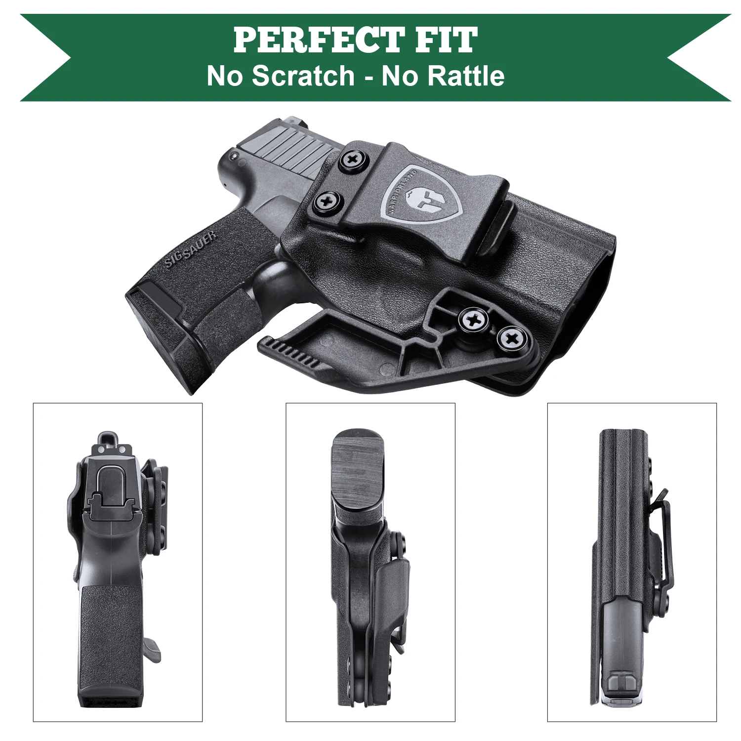 Coldre WARRIORLAND IWB Kydex para Sig Sauer P365 / P365 SAS / P365X, pistola de 9 mm com corte óptico, com garra para mão direita