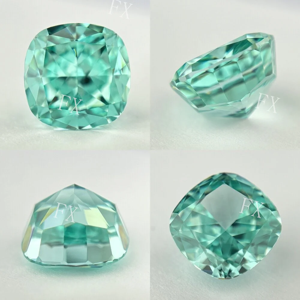 

Paraiba Green Crushed Ice Cut Cubic Zirconia Cushion 6X6~12X12mm Loose Gemstones Beads for woman's Jewelry making 9A Quality