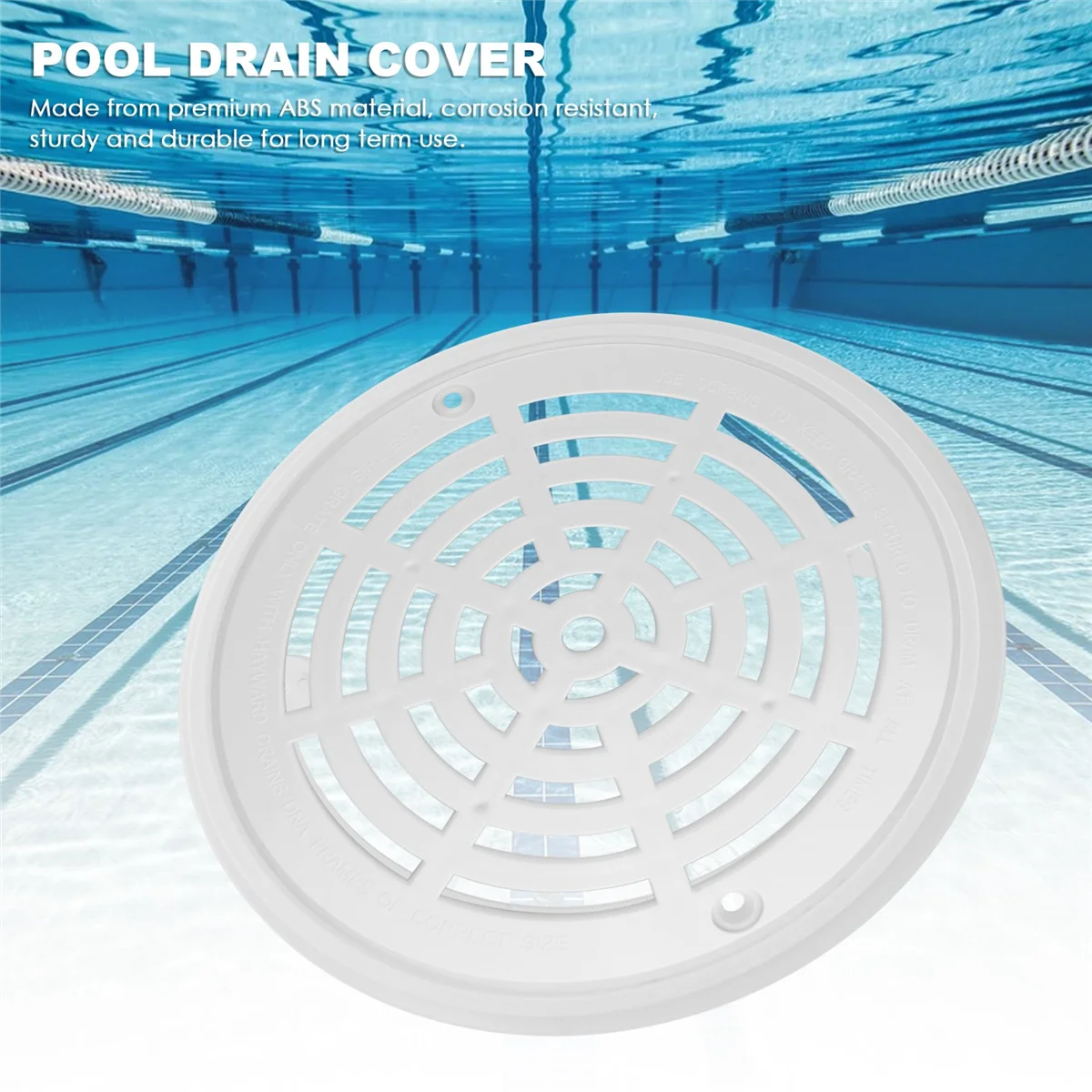 8Inch Pool Main Drain Cover the Top Grate Bottom Mounting Plates White Replacement Pool Drain Cover Pool Outlet Cover