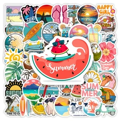 Summer Season Stickers Vacation Sun Beach Sea Surfing DIY Gift Graffiti Waterproof Decal for Laptops Phones Luggage Decorative