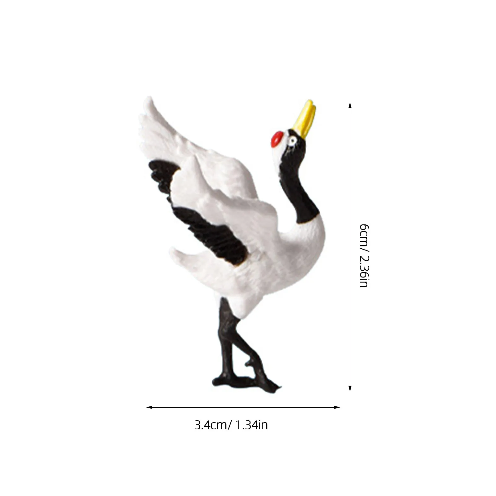 6Pcs Red Crowned Crane Sculpture Small Resin Crane Statues Micro Landscape Bonsai Accessories Garden Decoration Indoor
