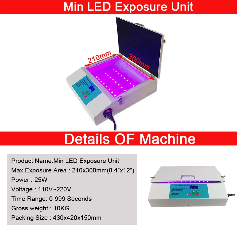 Mini LED Exposure Unit Polymer Plate Making Machine Resin Polymer Exposing Machine for Pad Printing