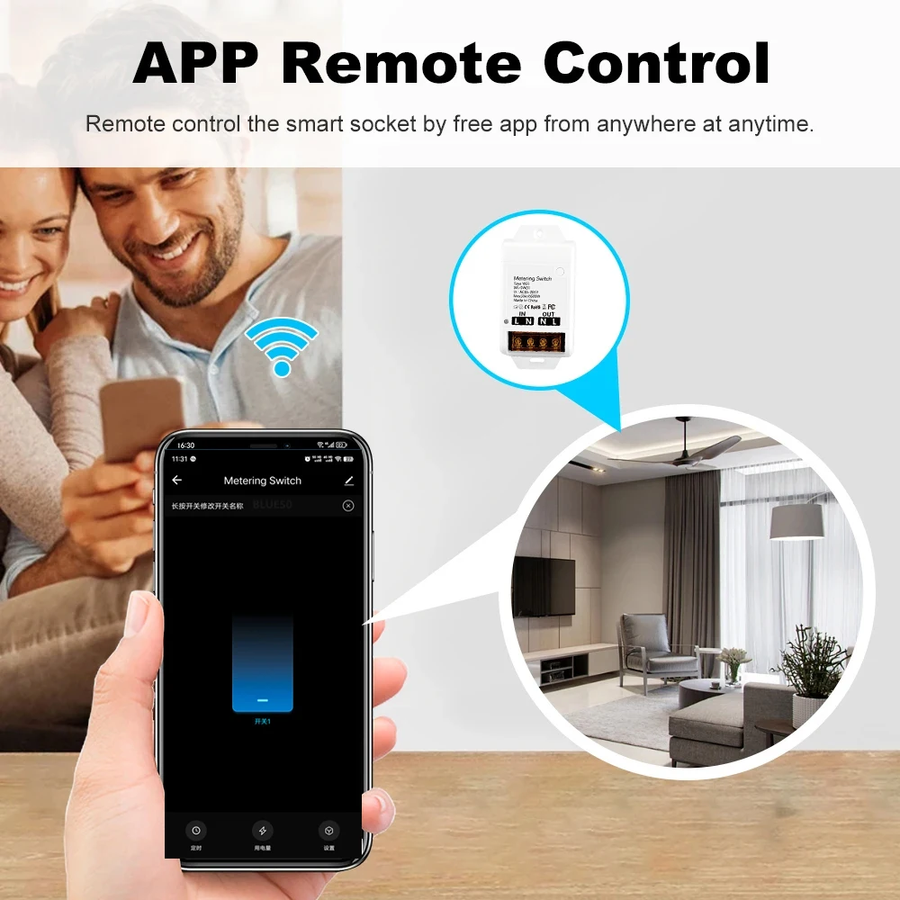 واي فاي 30A وحدة التتابع 85-265 فولت مفتاح ذكي مع مراقبة الطاقة أتمتة المنزل تحكم تويا التحكم يدعم أليكسا جوجل المنزل #3