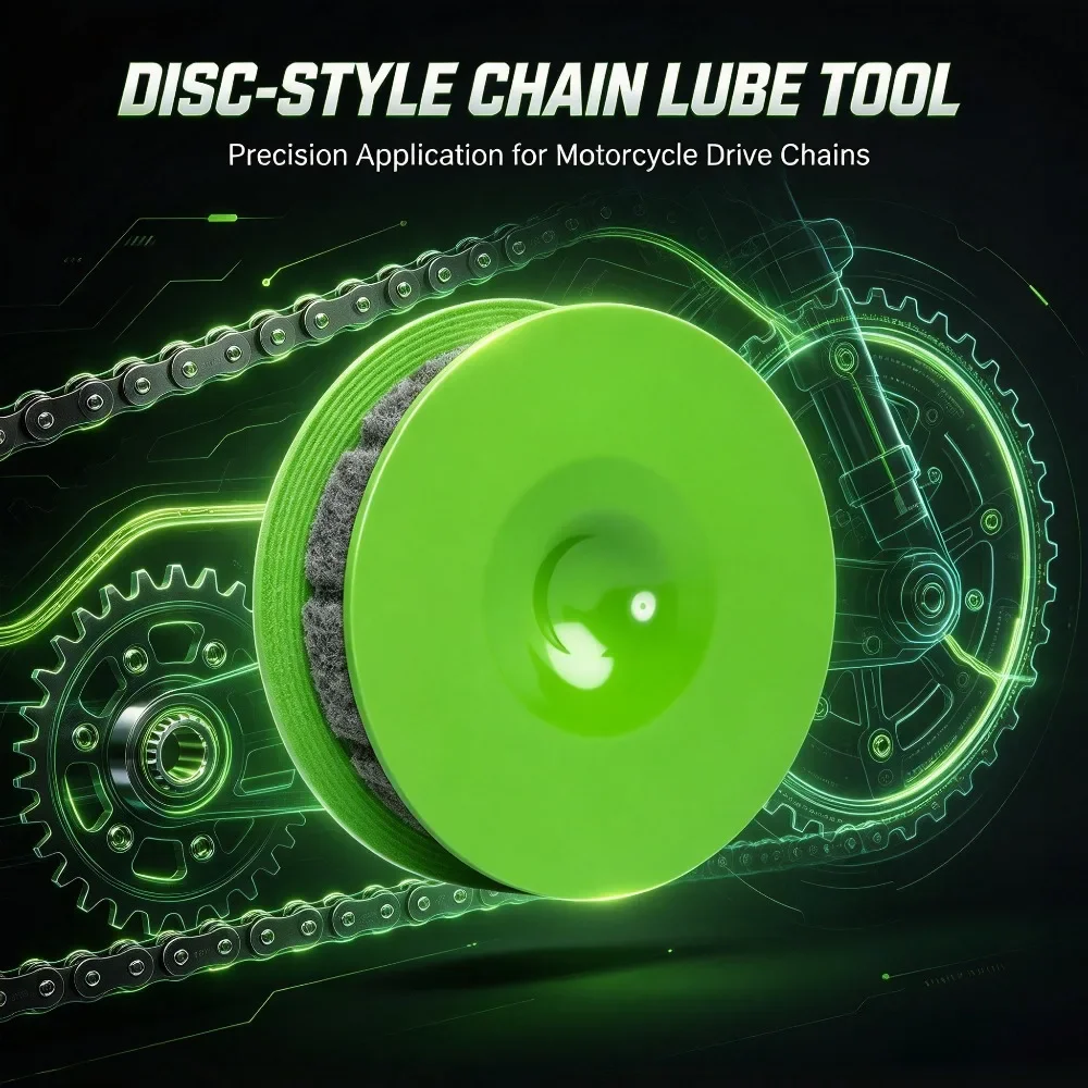 Motorcycle Chain Lube Tool Disc Style Precision Lubricator Brush Oiler for Drive Chain Maintenance Dirt Bike ATV Accessories