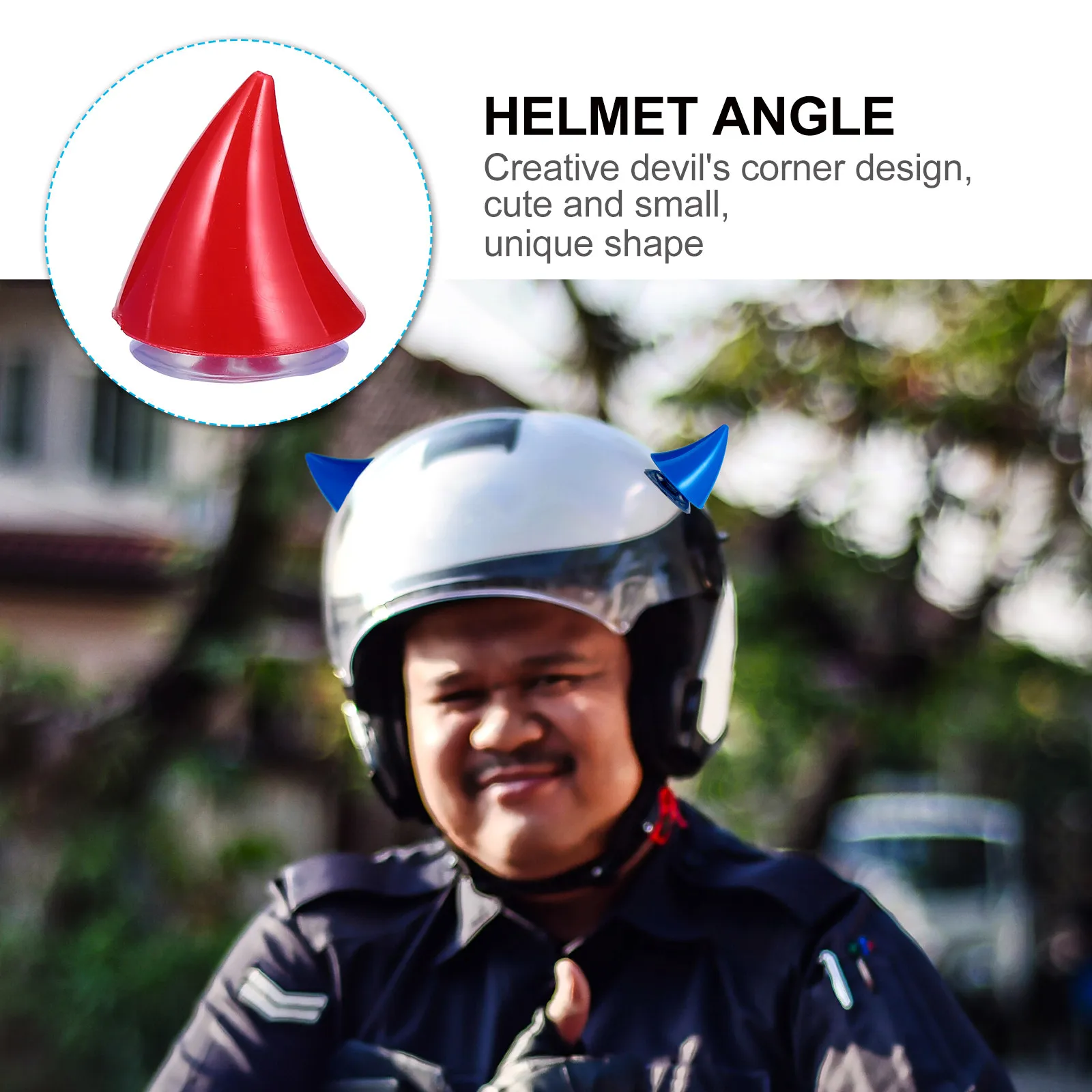 

6Pcs Cute Devil Horns Ornaments Plastic Suction Cup Design for Motorcycle Cycling Ski Snowboard Helmets Decoration