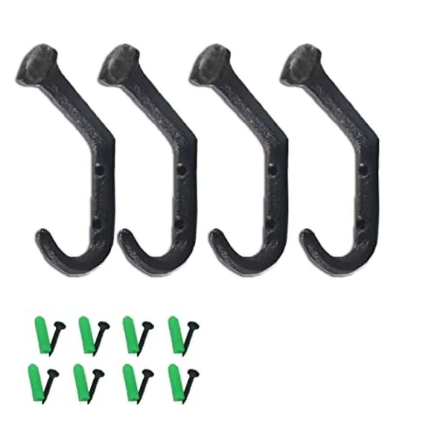 

Wall Mount Coat Hanger Hooks Rustic Farmhouse Cast Iron Towel Hanger 4