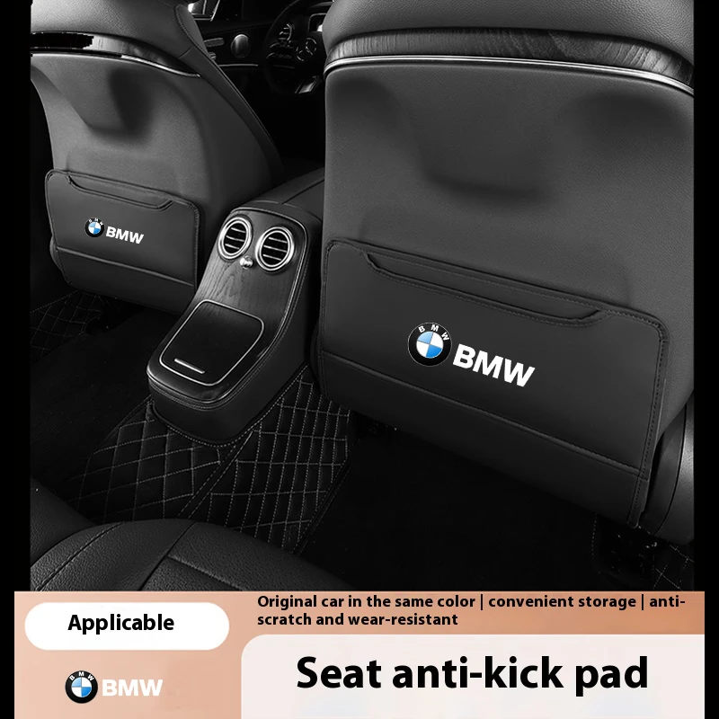 Bantalan kursi belakang mobil pelindung antitendangan tas penyimpanan Organizer kursi belakang untuk BMW E36 E39 E46 E60 E70 E90 F10 F20 F30 F15 X1 X3 X5