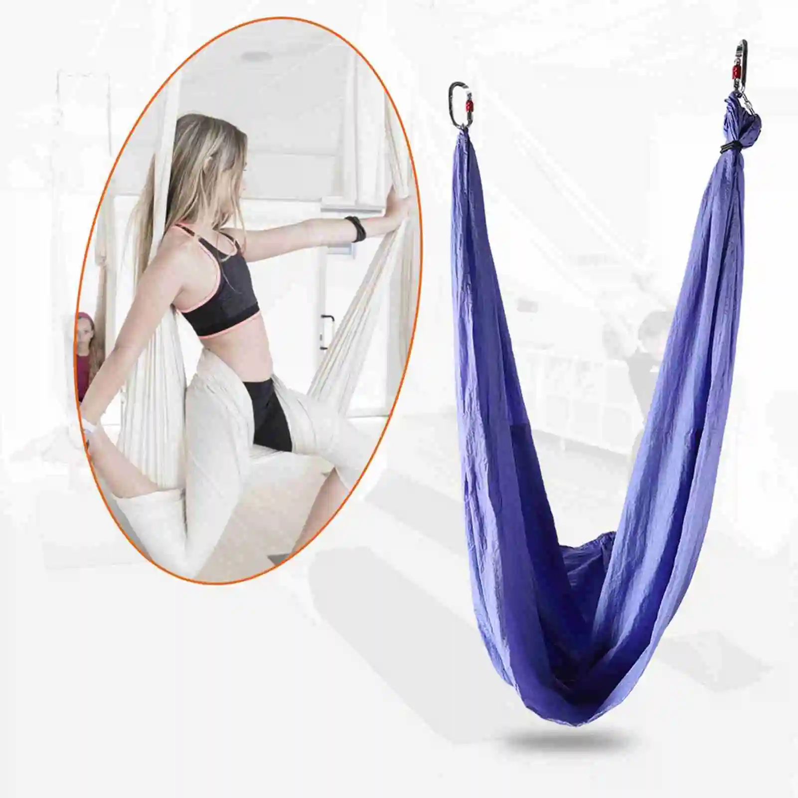 

Zk30 Aerial Yoga Fitness Hanging Grip Inversion Trapeze Swing Sling Hammock(Purple)