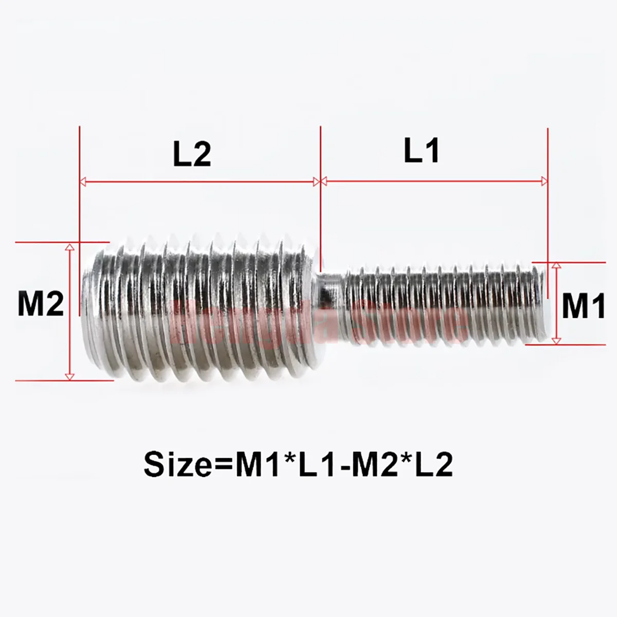 1/2/5pcs 304 Stainless Steel M3 M4 M5 M6 M8 M10 to M20 Thread Adapter Male to Male Conversion Double Head Transfer Screw Bolt