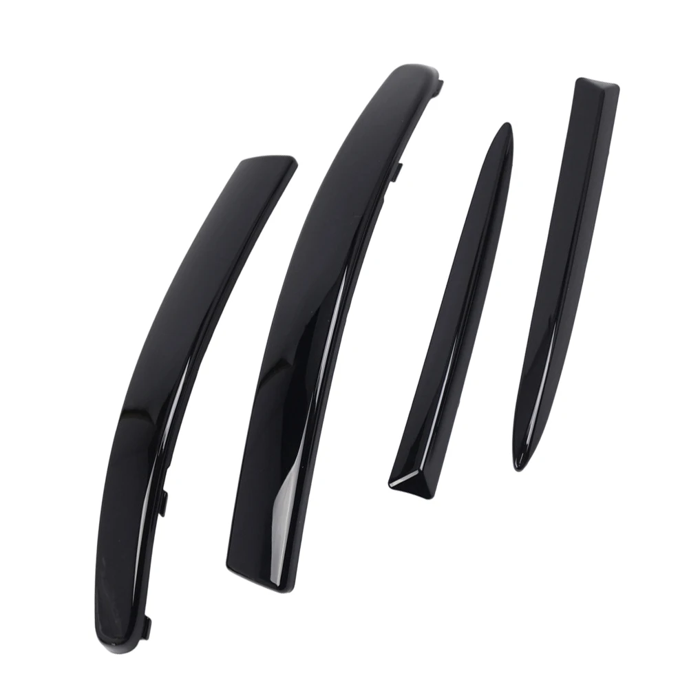 For Exterior Appearance Upgrade Front Grille Moulding Gloss Black Trim Set Exact OE-spec Shape Strict Plastic Construction